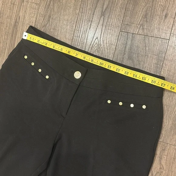 Anne Klein Trousers Dress Pants 12P Black w Gold Hardware - Picture 3 of 16